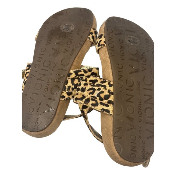 NWOT Vionic Grace Samar Leopard Print Strappy Adjustable Sandals Size 5 - Picture 4 of 5